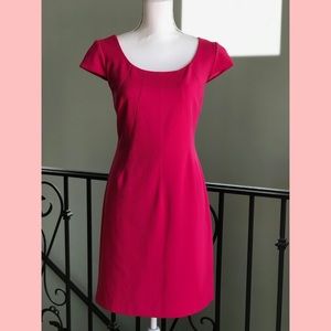 Hot Pink Tahari Cap Sleeve Sheath Dress in Size 10 Petite